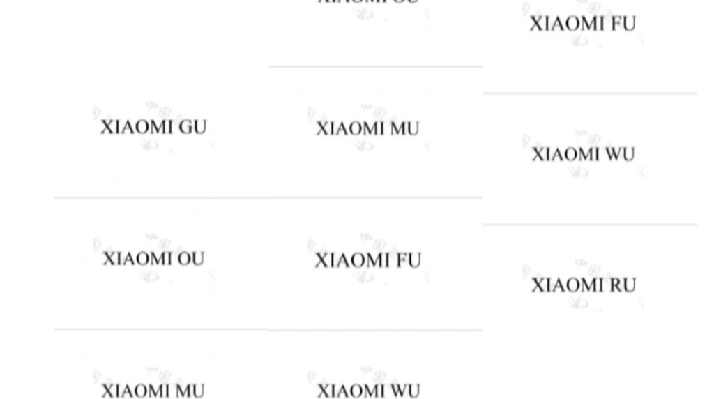 Xiaomi registered six new U Family trademarks