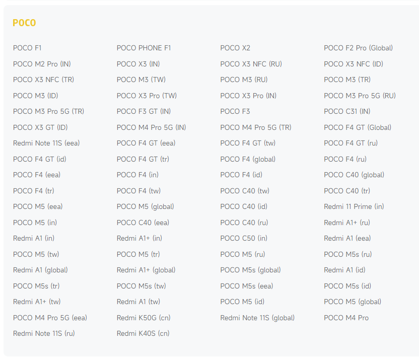 Xiaomi ha actualizado la lista de fin de vida útil (EOL) el 1 de marzo de 2026 2 Xiaomi EOL List 2026 1