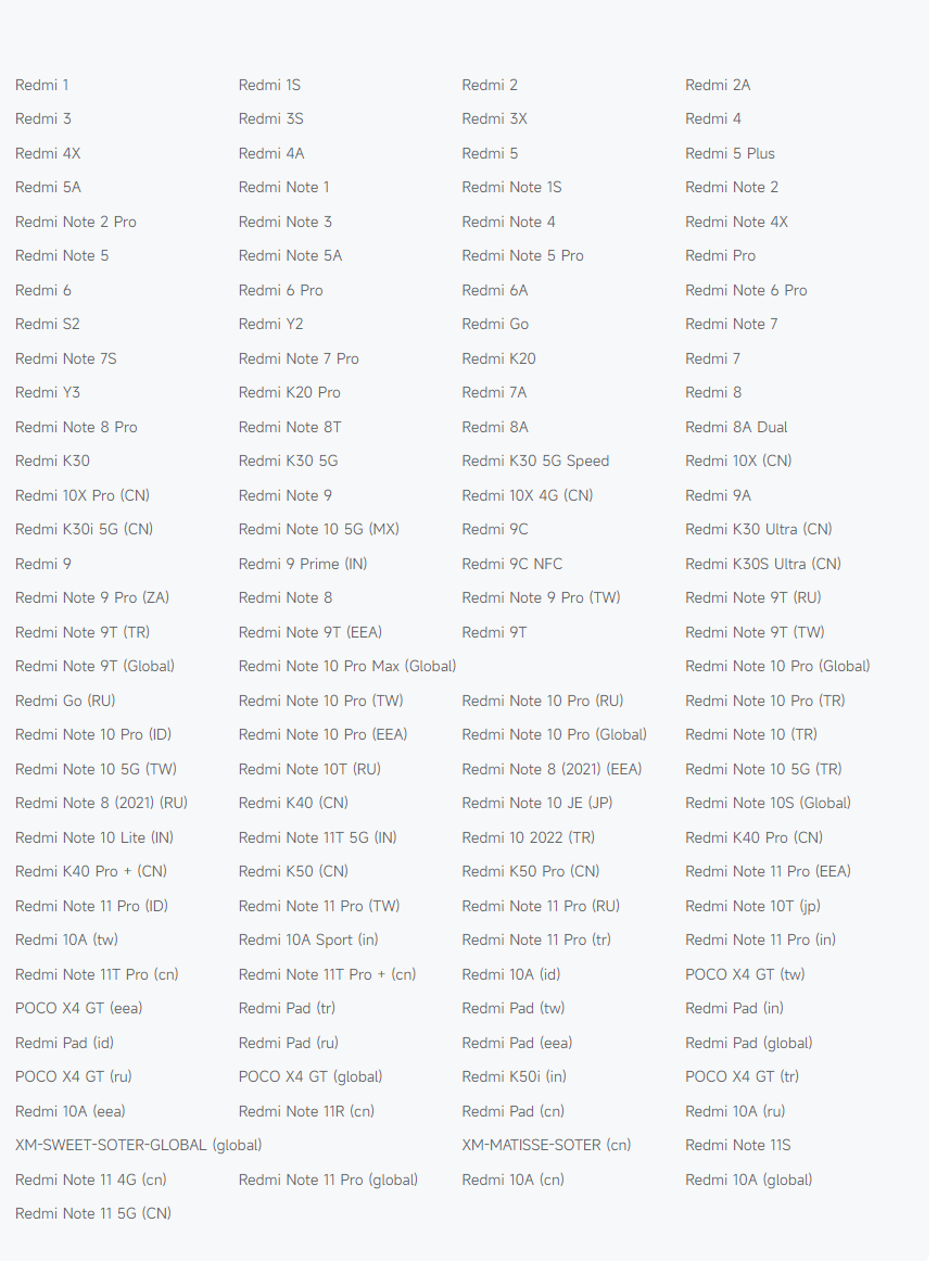 Xiaomi ha actualizado la lista de fin de vida útil (EOL) el 1 de marzo de 2026 3 Xiaomi EOL List 2026 2