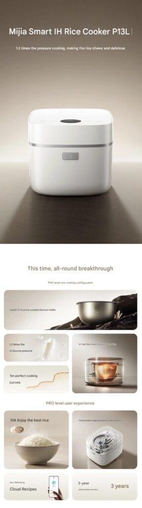 Xiaomi launches Mijia 3D Pressure IH rice cooker with titanium liner ...