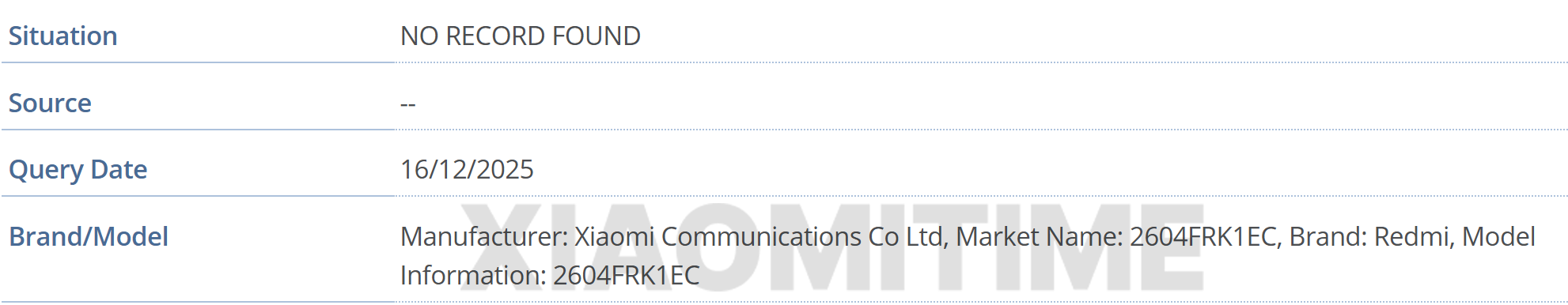 REDMI K90 Ultra taucht in der GSMA-Datenbank auf und deutet auf eine baldige Markteinführung hin 2 2604FRK1EC