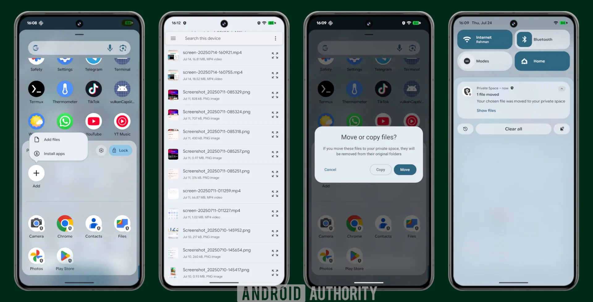 O Android 17 elevará a segurança do bloqueio de aplicativos da Xiaomi a um novo patamar 2 Moving files to Private Space in Android 1920w 979h.jpg
