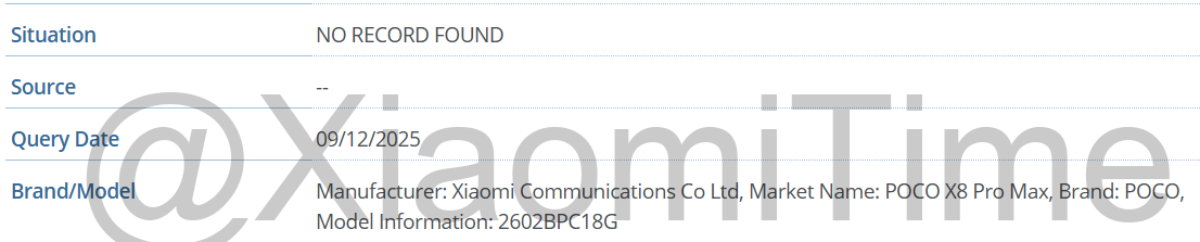 POCO X8 Pro Max will be POCO's first “Pro Max” phone 2 POCO X8 Pro Max 2602BPC18G