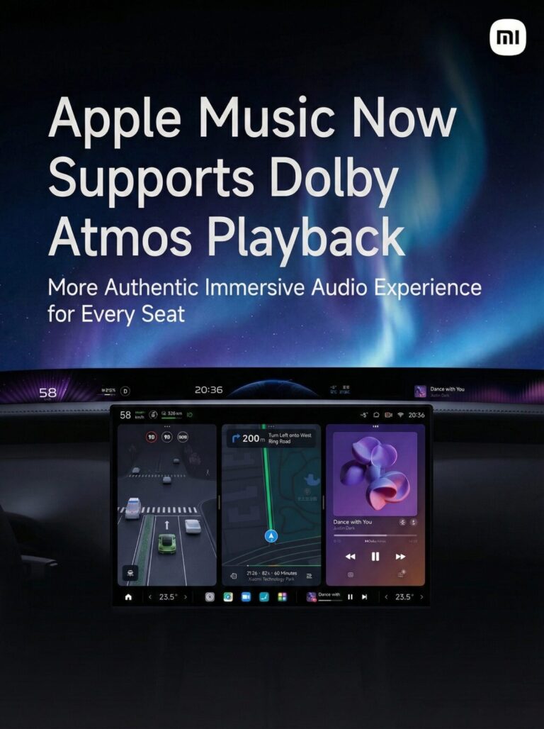 Xiaomi Auto officially adds Dolby Atmos to Apple Music in its cars