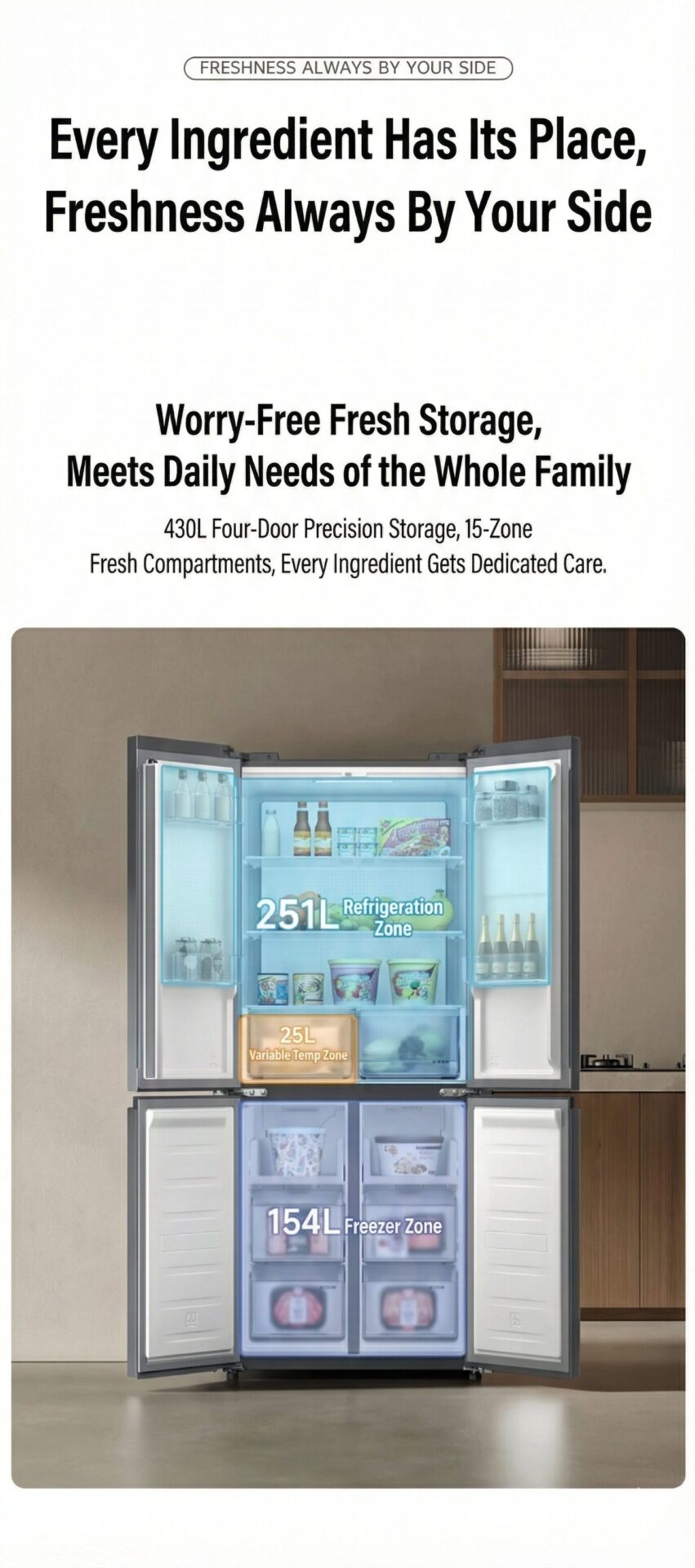 A geladeira ultrafina Mijia 430L da Xiaomi foi lançada por apenas US$ 235 4 Mijia 430L Refrigerator 4