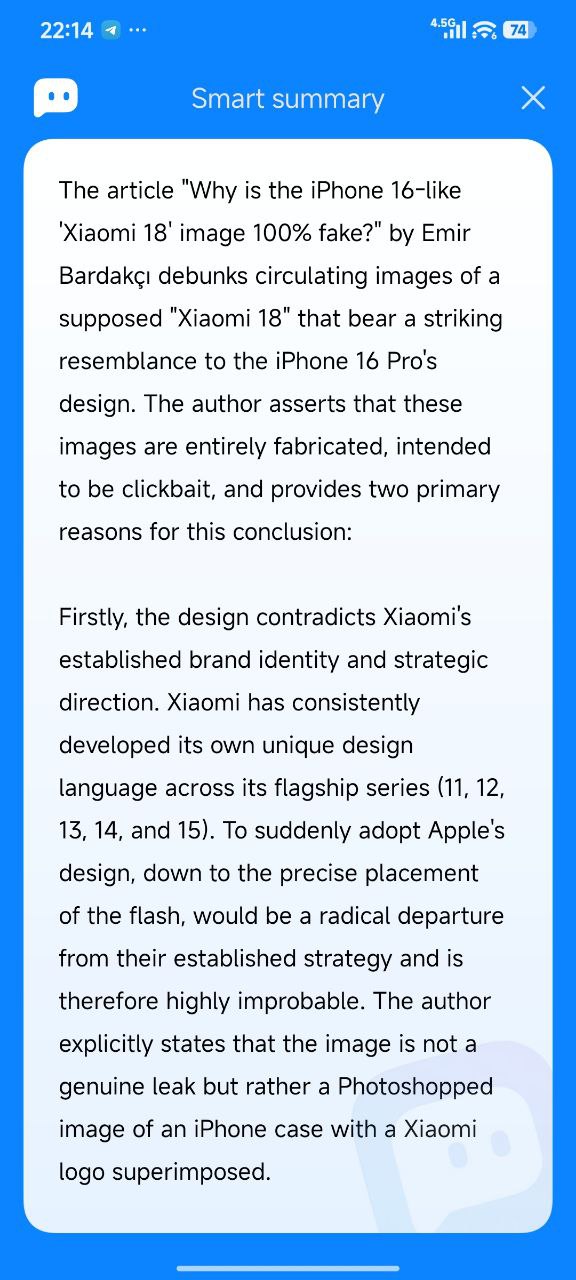 I used Google Chrome for years, but Mi Browser's new update changed my mind 6 Xiaomi Browser AI Summary