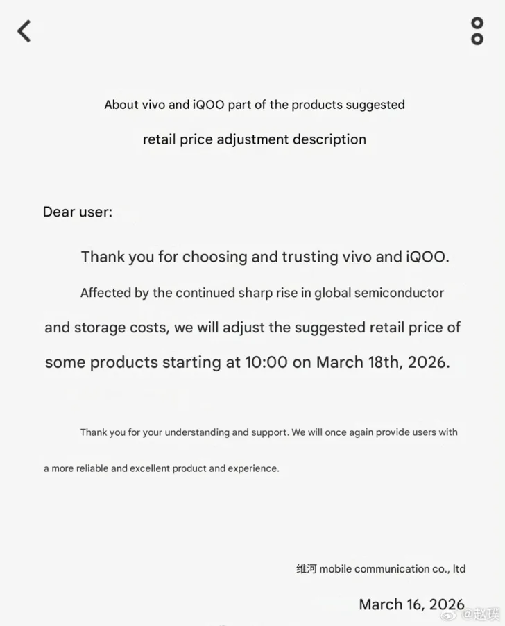OPPO and Vivo set to raise smartphone prices in China due to rising component costs 3 translated image en png q82 w728 h